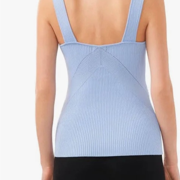Halogen Blue Ribbed Fitted Sleeveless Tank Top by Halogen   XL - Picture 6 of 11